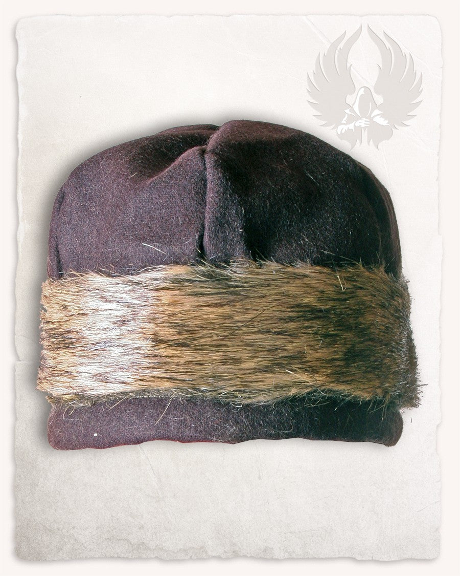 Gorro medieval piel modelo Ragi, color marrón