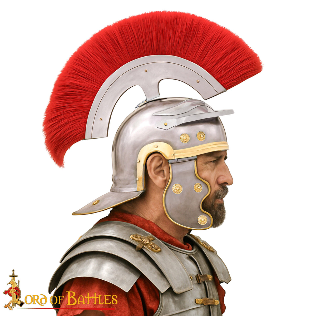 Casco de Centurión Romano con cresta roja