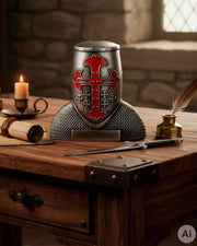 Pack soporte abre-cartas y casco Templario