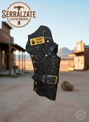 Funda de cartuchera Deluxe para revólveres del oeste, negra