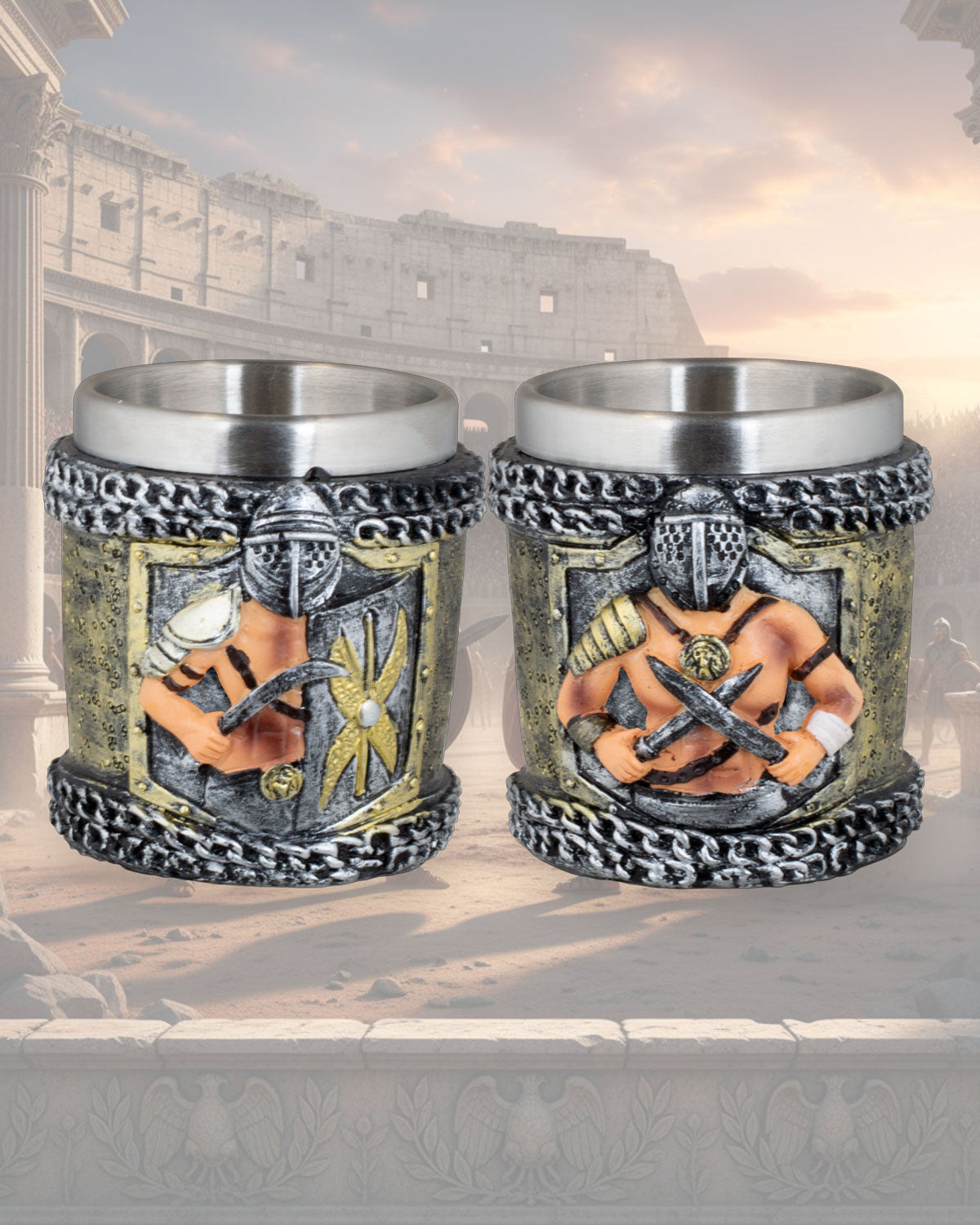 Vaso chupito en resina modelo Gladiador (6.5 cm.)
