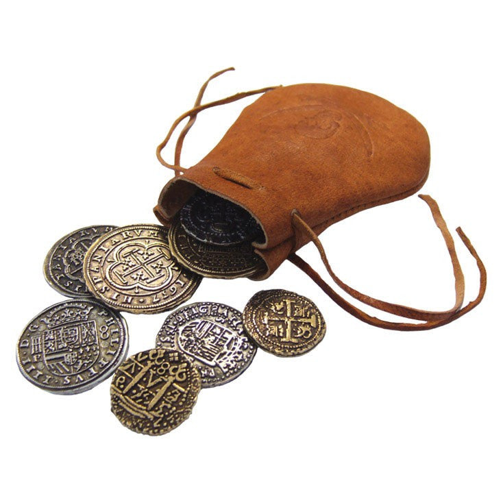 Pack Doblones y Pólvora compuesto por pistola, soporte y bolsa con monedas