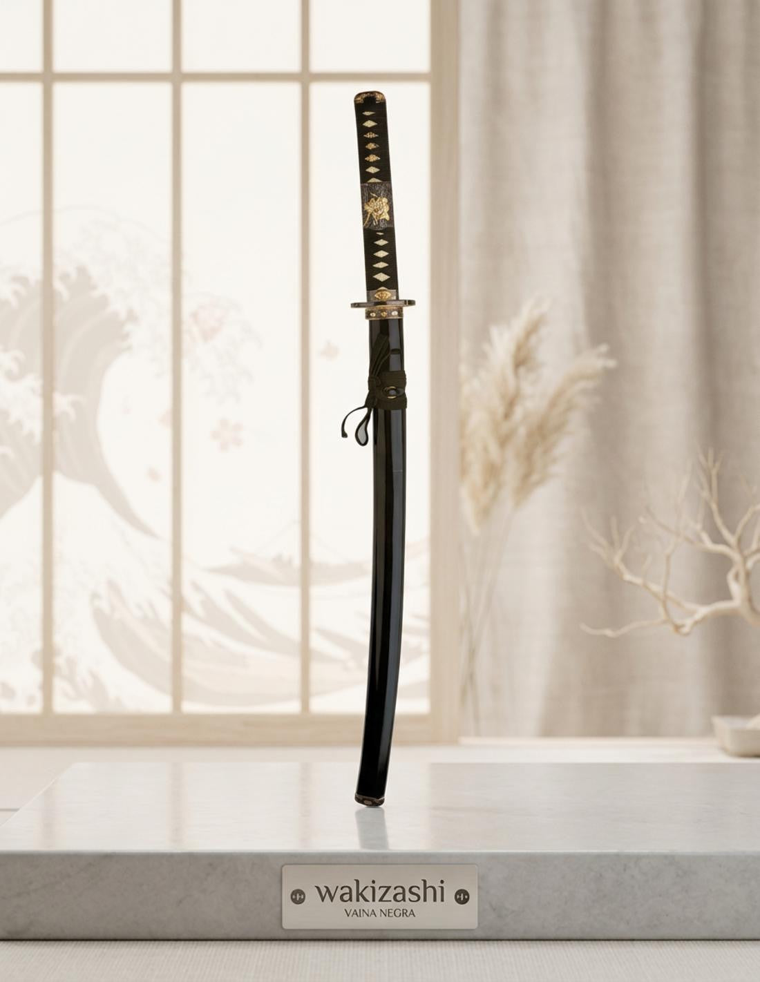 Wakizashi vaina negra_IA