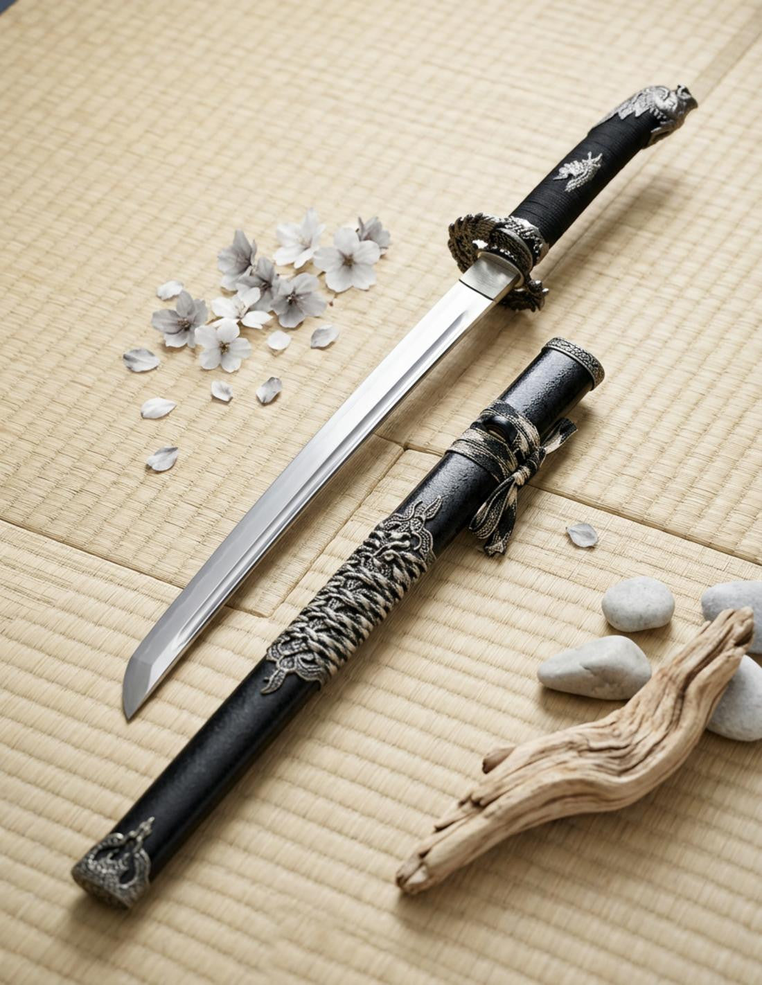 Wakizashi serpiente negra_IA
