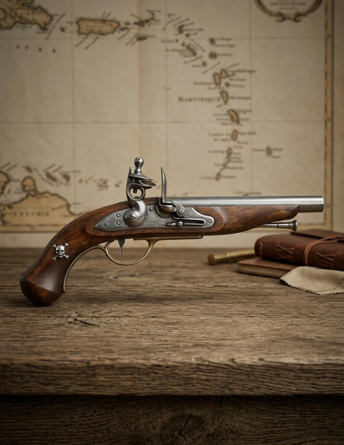 Pistola pirata francesa, siglo XVIII_IA