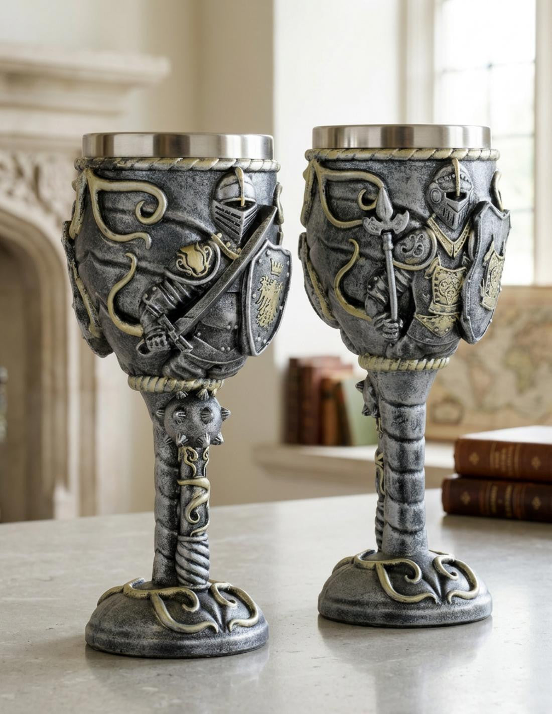 Copa en resina modelo Guerrero Medieval (19 cm.) _IA