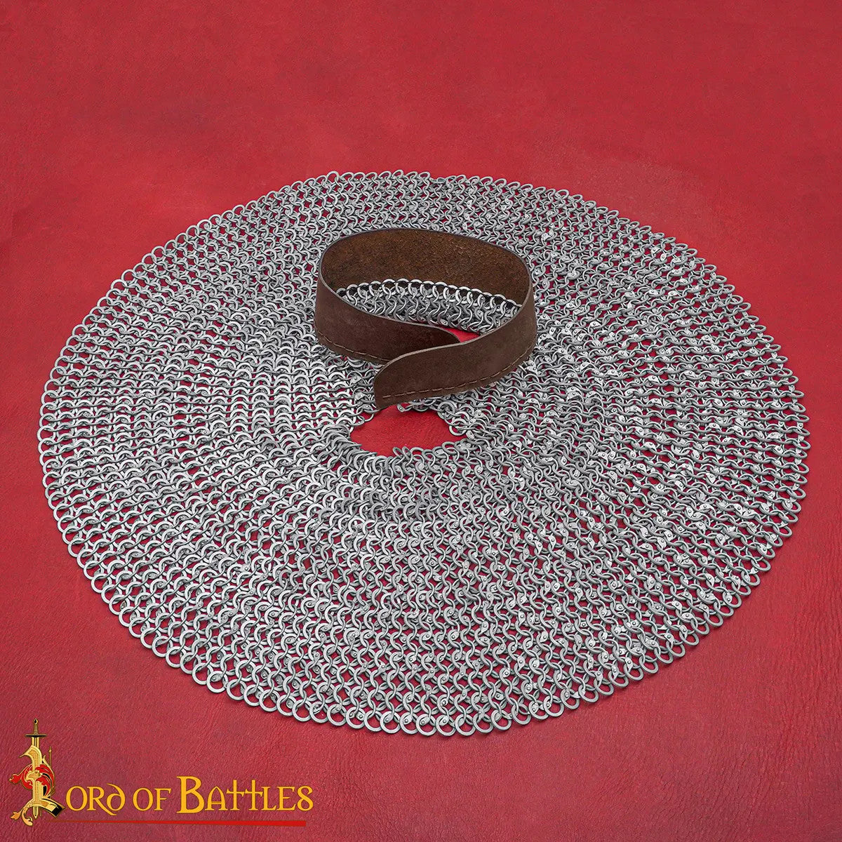 Gorjal medieval en cota de malla para casco, anilla de aluminio (10 mm.)