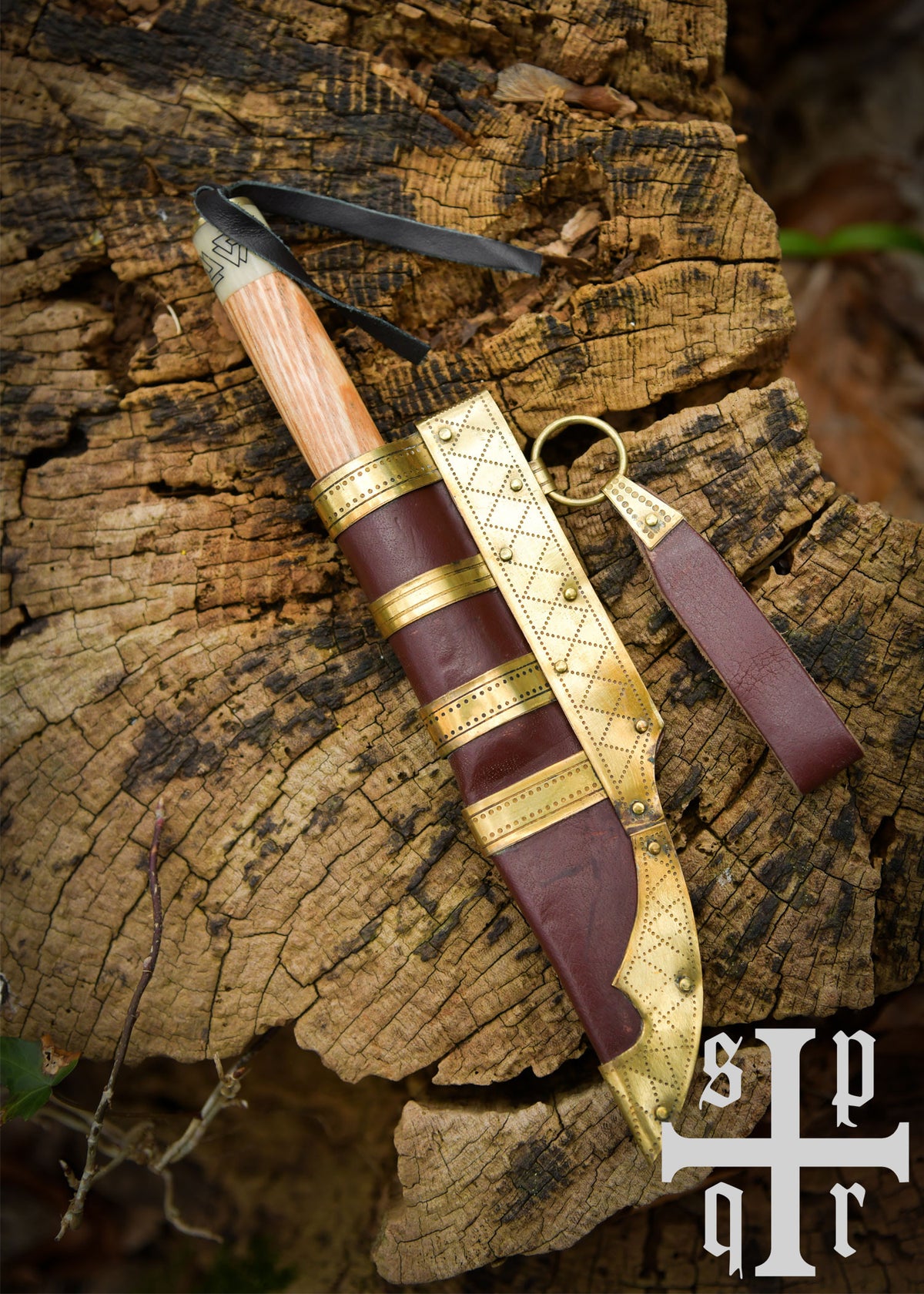 Cuchillo Vikingo Birka en Acero al Carbono con Grabado Valknut