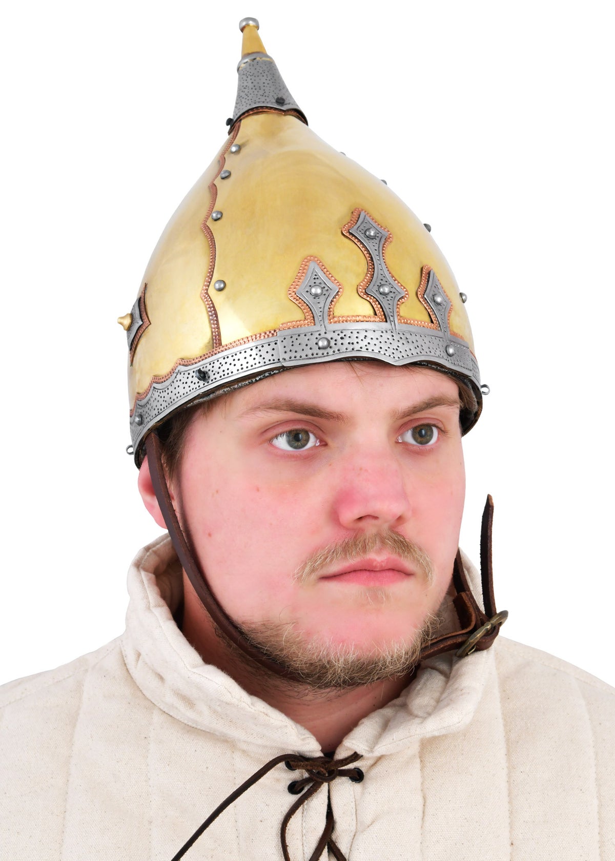 Casco Medieval Tipo Bobruysk (Rus Vikingo) - Latón y Acero