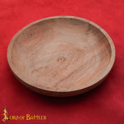 Plato medieval redondo en mandera de acacia