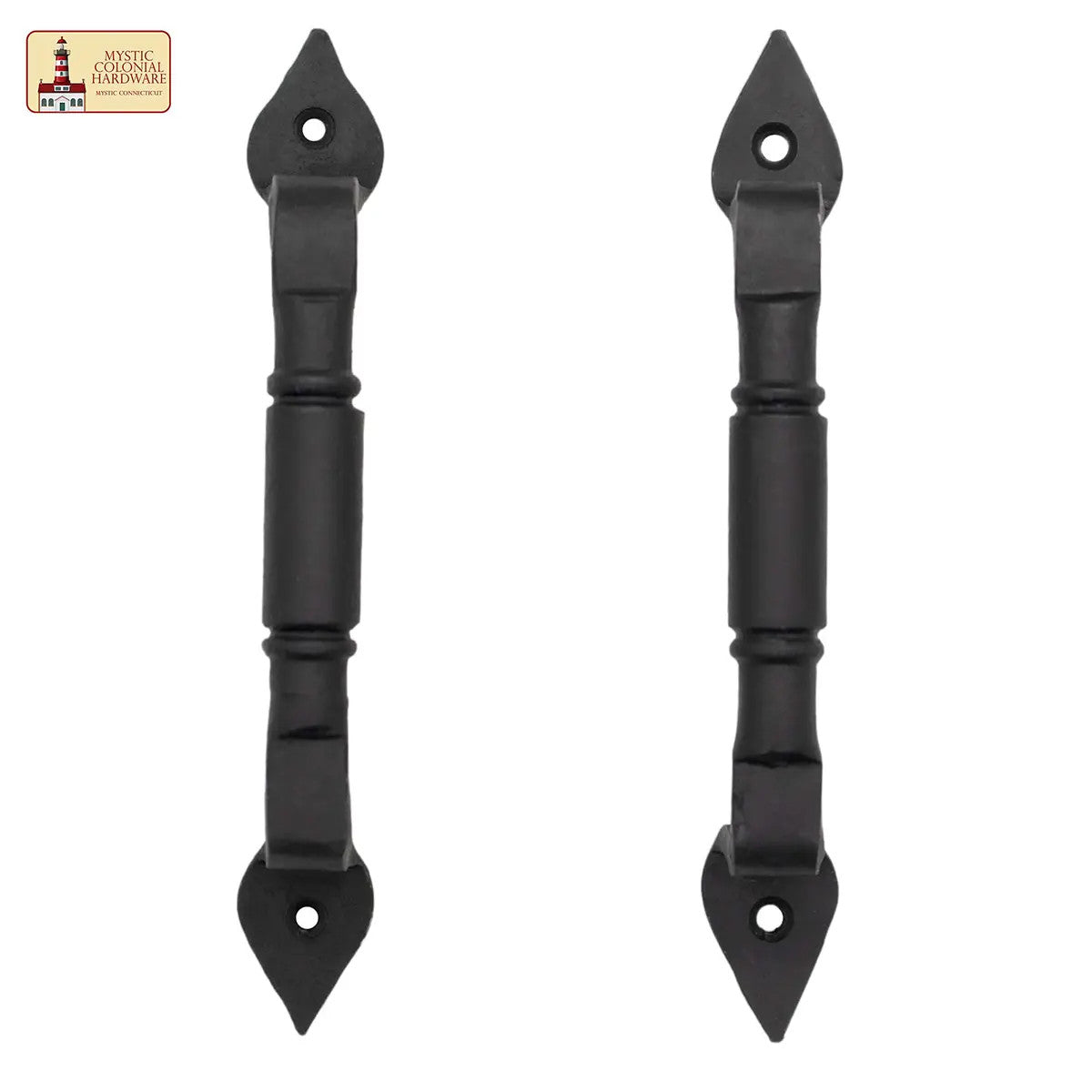 Set de 2 tiradores rusticos para puerta en hierro forjado