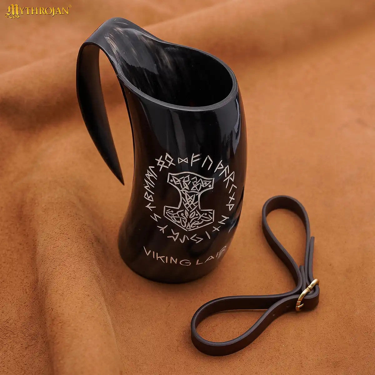Jarra vikinga en asta, diseño martillo de Thor