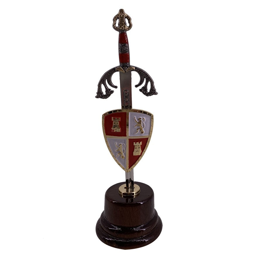 Miniespada con miniescudo y peana Cid Campeador