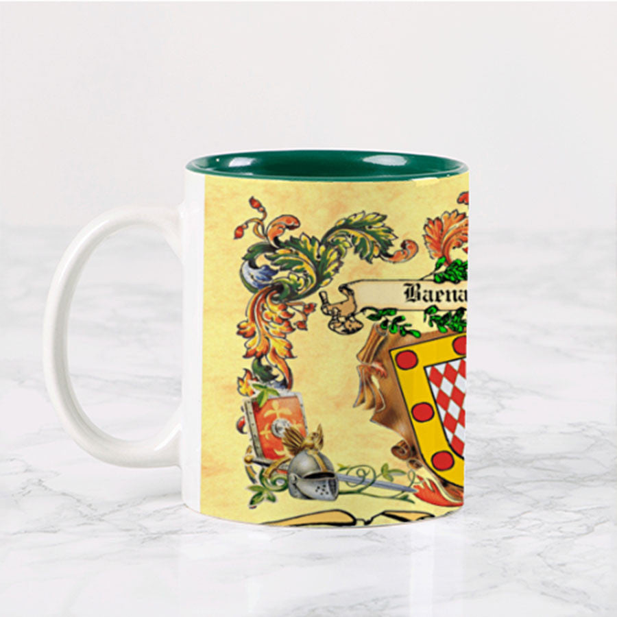 Taza personalizada con los Escudos Heráldicos de 2 Apellidos