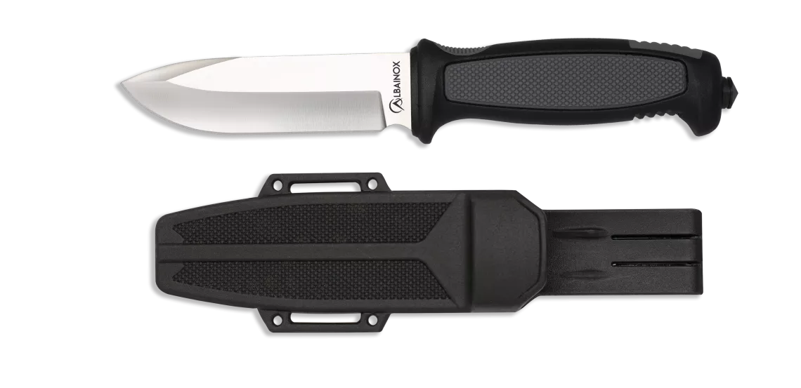 Cuchillo táctico marca Albainox negro - gris (22,50 cm.)