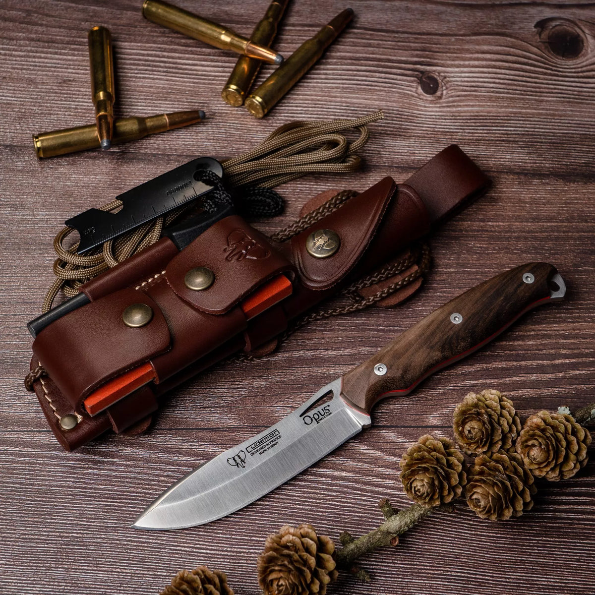 Cuchillo Cudeman Ness Wolf nogal, COMPLETO