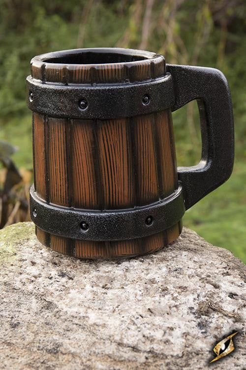 Jarra cerveza medieval en látex para LARP, 24x21 cm.
