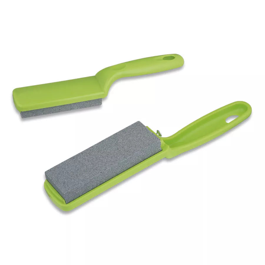 Piedra de afilar con mango ABS verde (22,2 cm.)