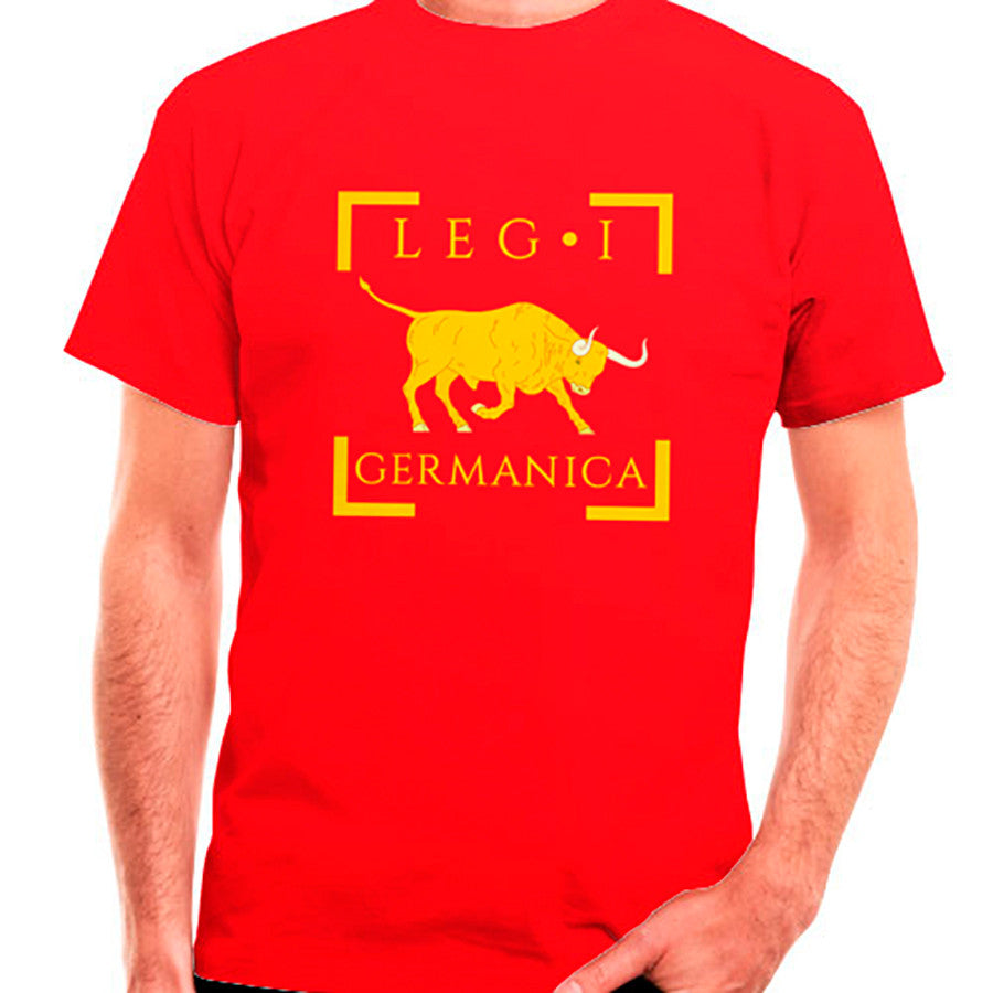 Camiseta Legio I Germánica Romana en rojo, manga corta