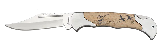 Navaja marca Albainox Cazador empuñadura madera natural (18,6 cm.)