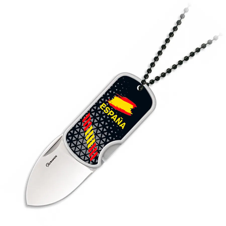 Navaja bandera española 3D con colgante de bolas, hoja 4 cm