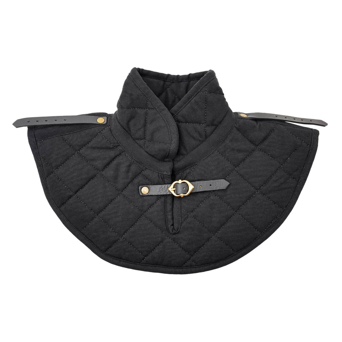 Gorjal medieval negro acolchado cuello alto en algodón