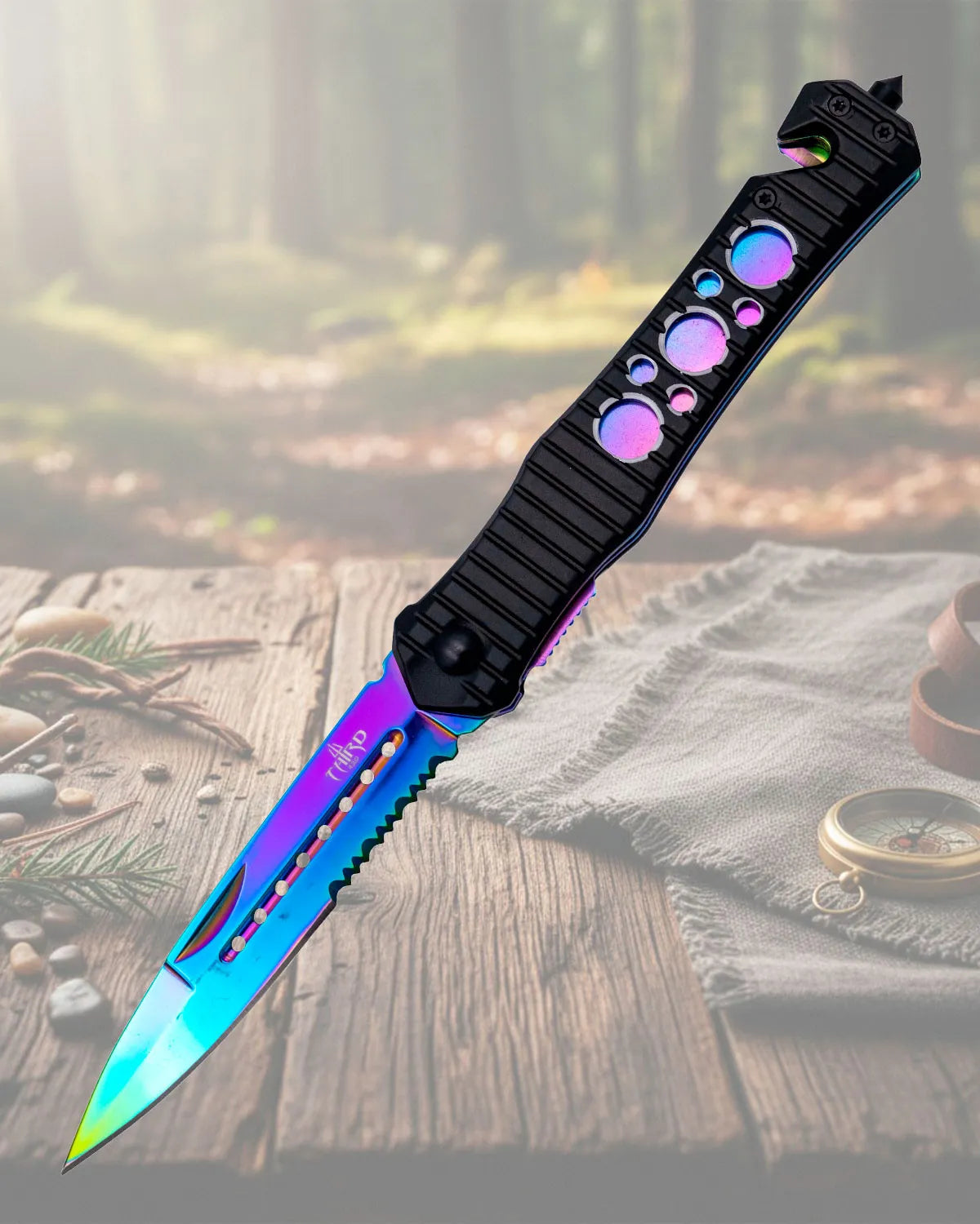 Navaja de rescate Third Rainbow, hoja 10,9 cm._IA