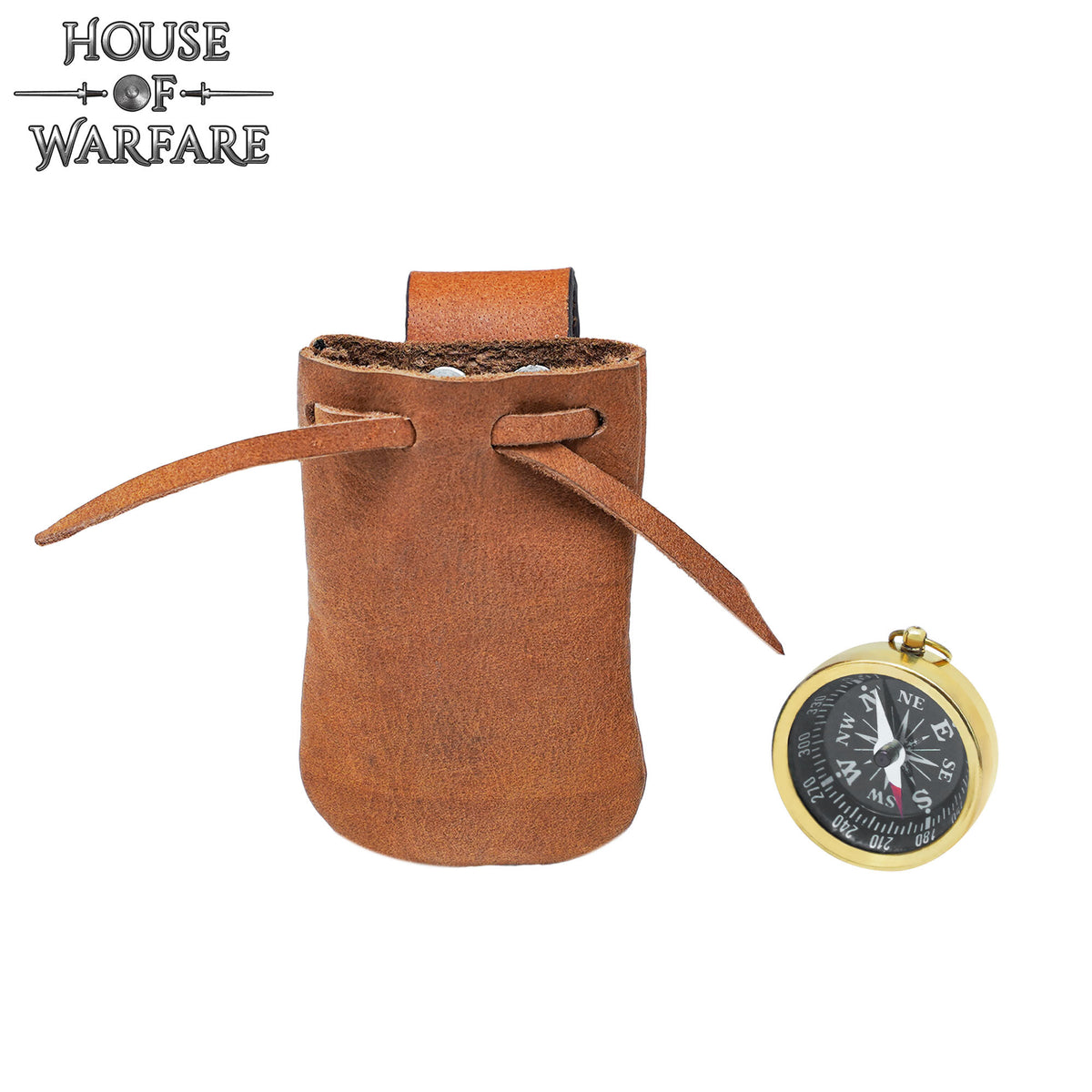 Brújula pirata con funda piel auténtica (3.5 cm.)