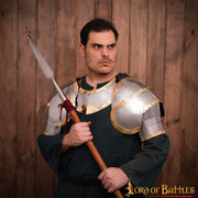 Gorjal medieval acero modelo Húsar con borde latonado