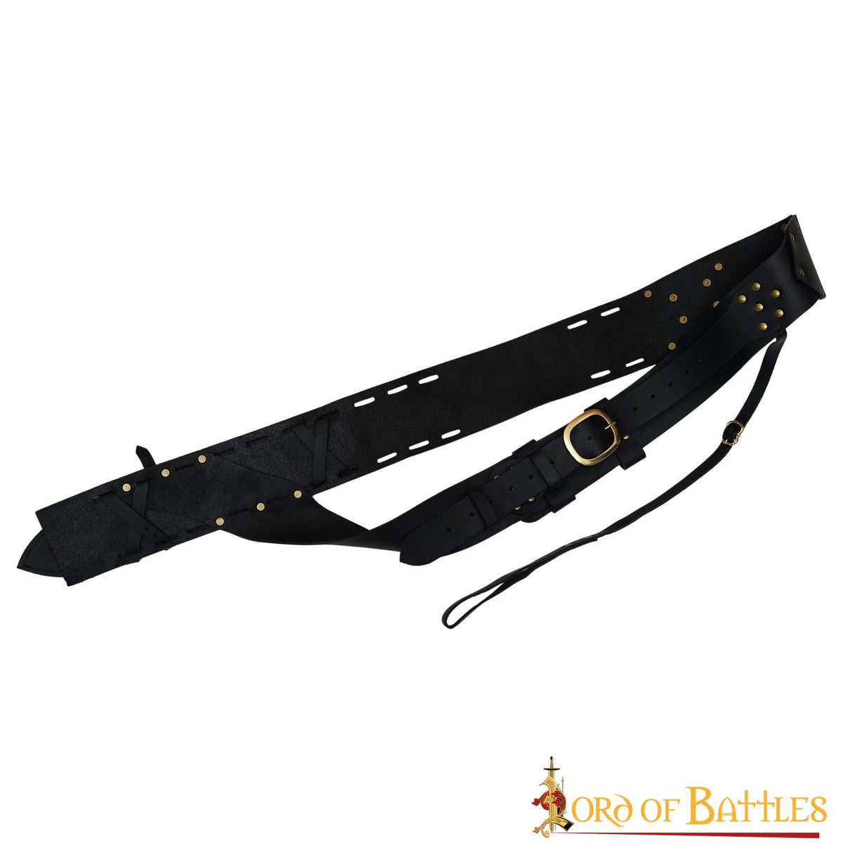 Vaina medieval cuero para la espalda, marrón y negro