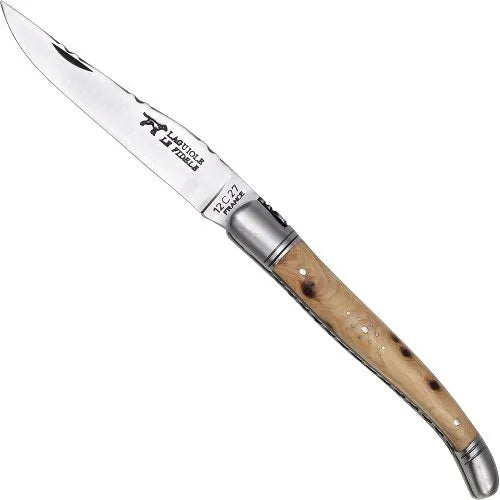 Laguiole Navaja Forjada Tradicional Madera Enebro