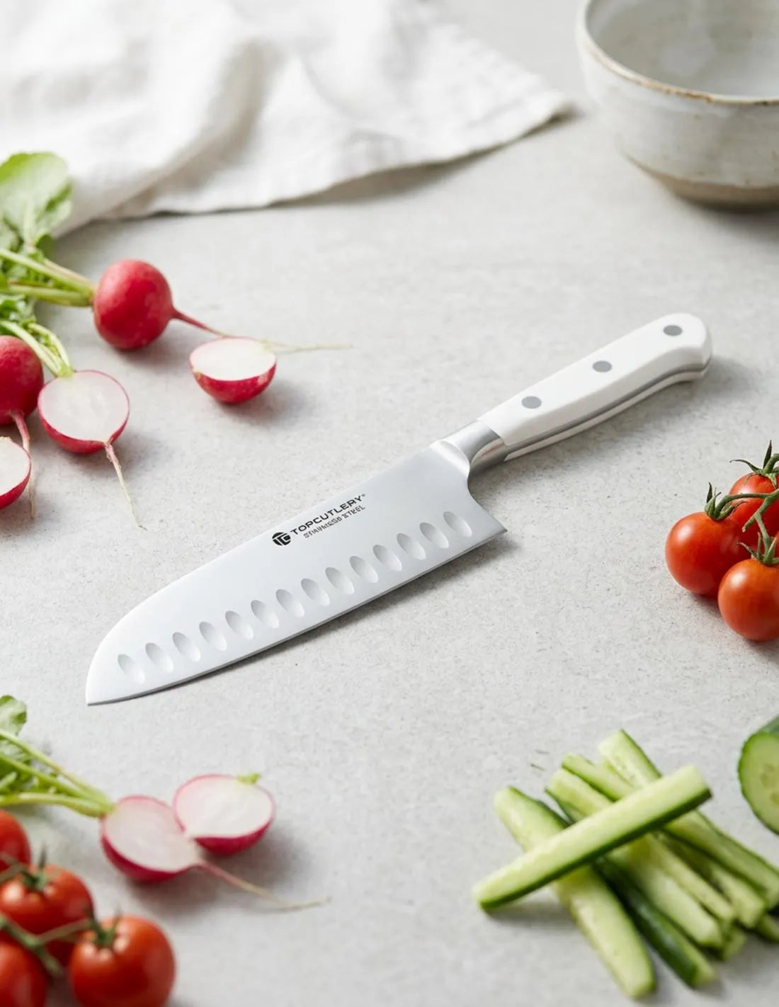 Cuchillo Santoku marca TOP CUTLERY (28,80 cm.)