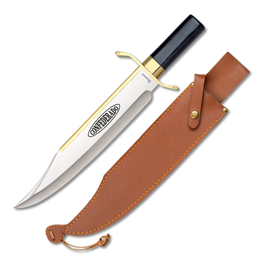 Cuchillo de caza Bowie Confederado, con funda
