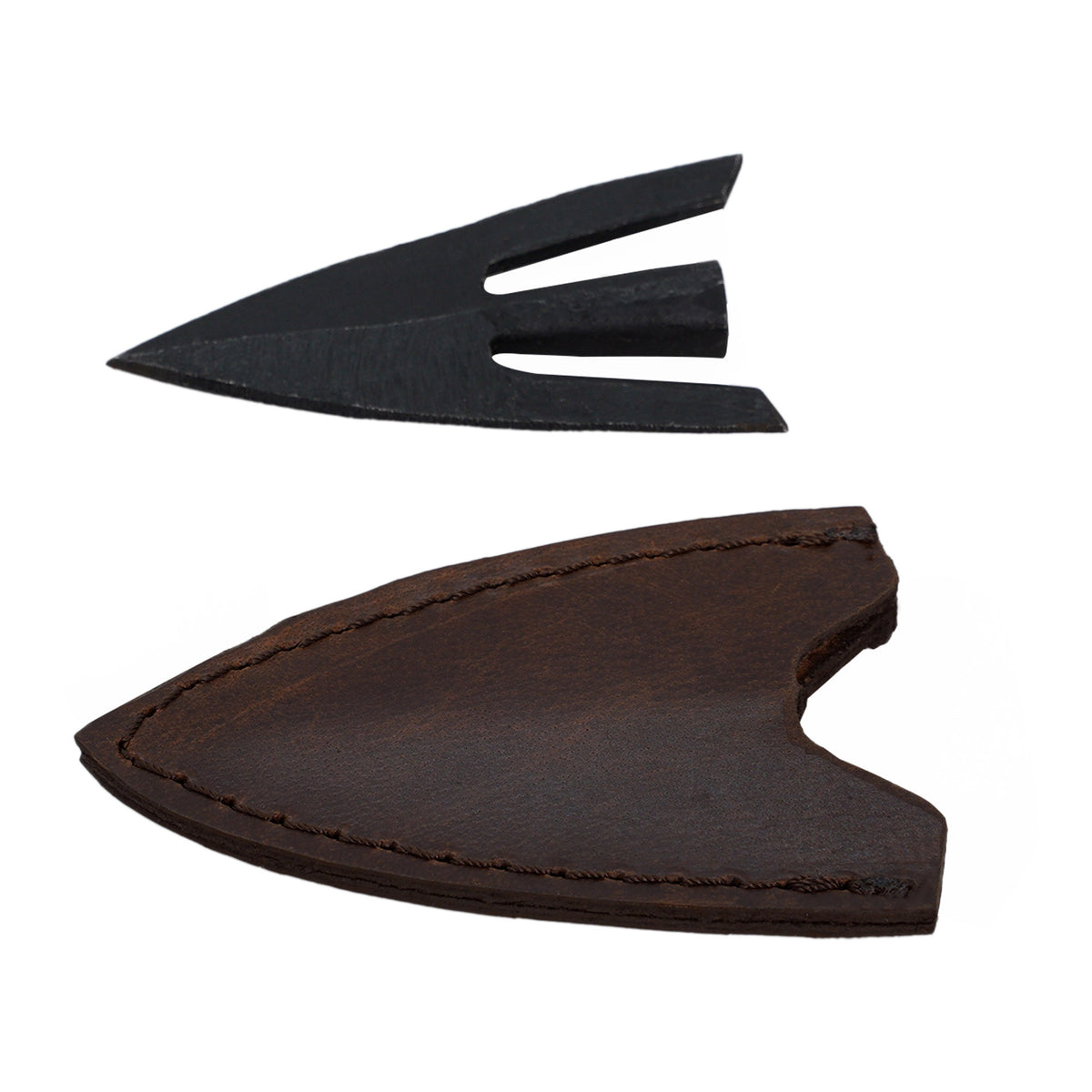 Punta de flecha Medieval, cola de golondrina, con funda