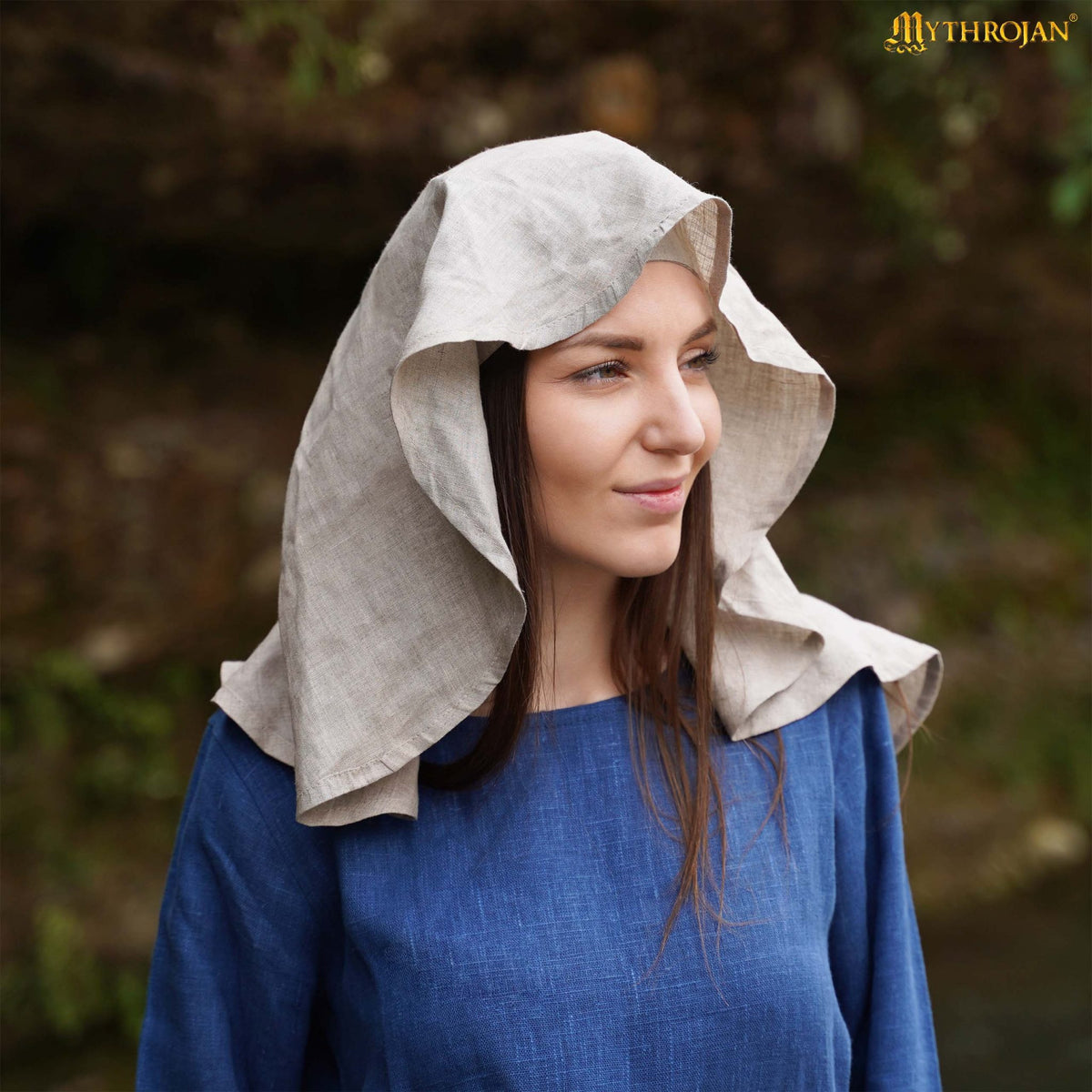 Velo medieval del Peregrino en lino - Beige