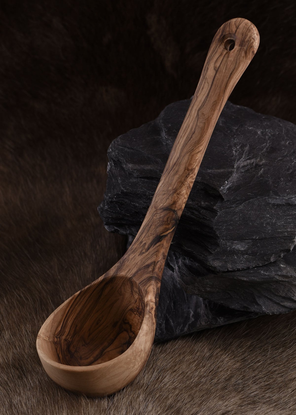 Cucharón de madera de olivo, aprox. 26 cm